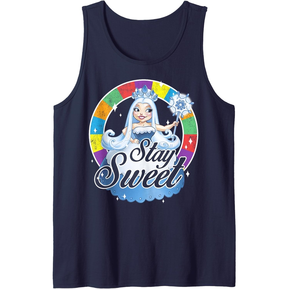 image:imageCandy Land Stay Sweet Princess Frostine Game Wheel Logo Tank TopNavy Blue
