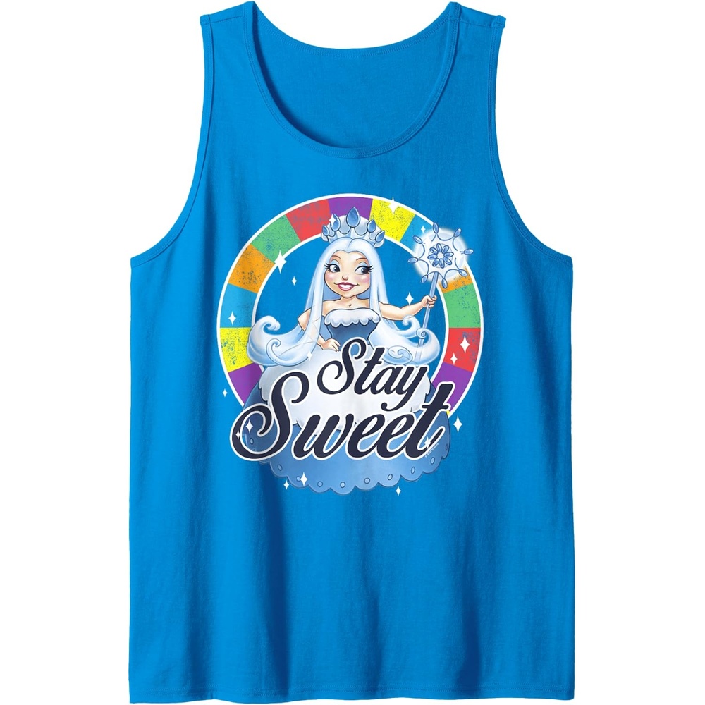 image:imageCandy Land Stay Sweet Princess Frostine Game Wheel Logo Tank TopSapphire Blue
