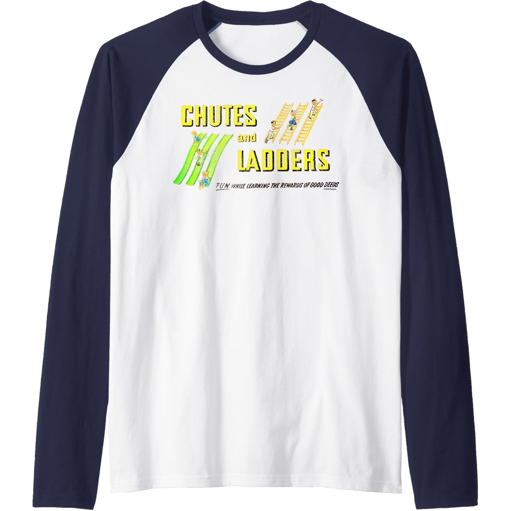 image:imageChutes And Ladders Classic Logo Raglan Baseball TeeNavy BlueWhite