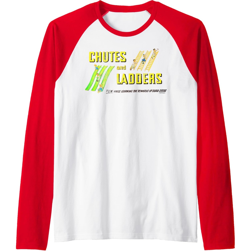 image:imageChutes And Ladders Classic Logo Raglan Baseball TeeRedWhite