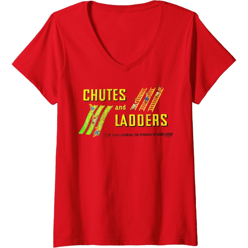image:imageChutes And Ladders Classic Logo VNeck TShirtRed