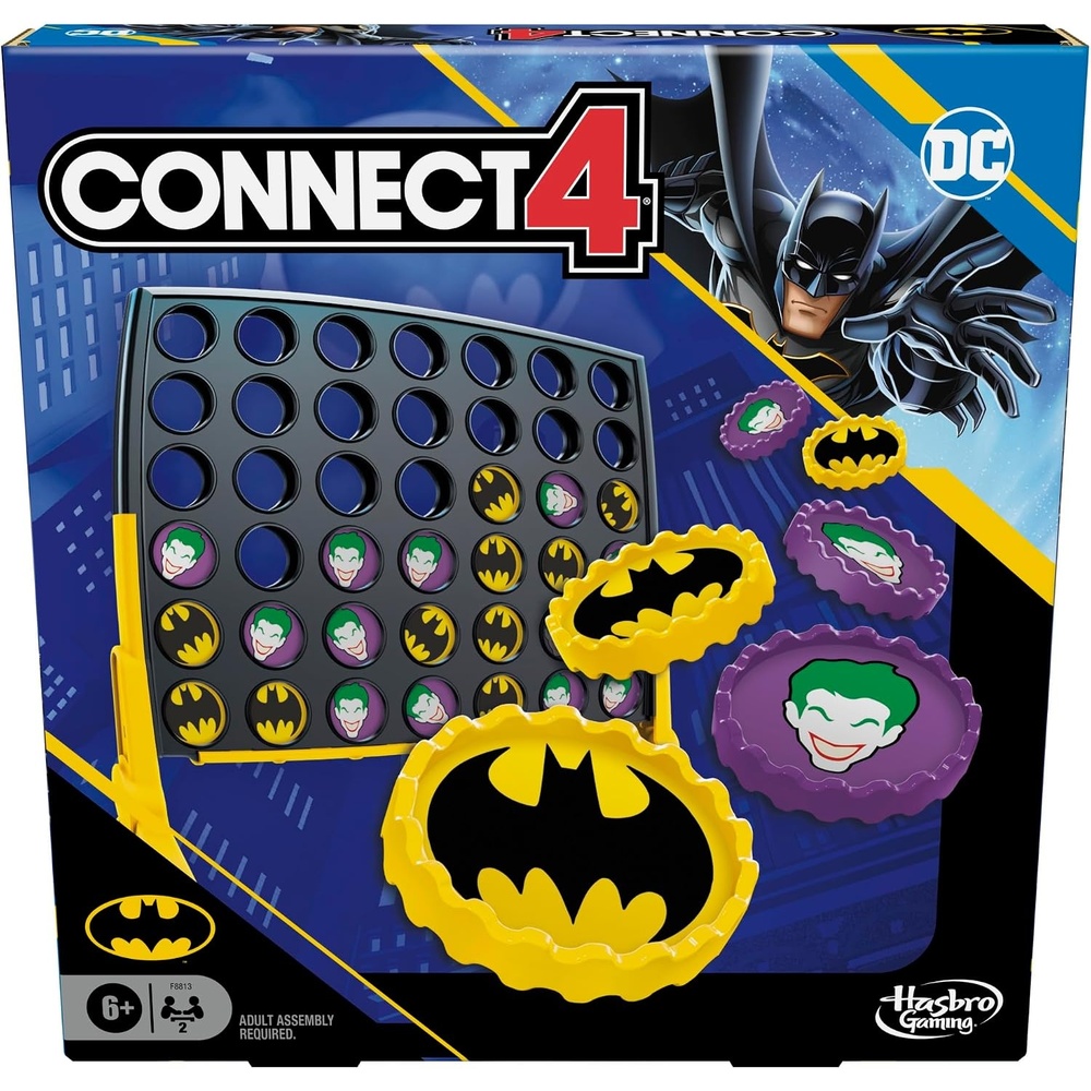 image:imageConnect 4 Batman Game BatmanThemed 4 in a Row Game Ages 6 and Up for 2 Players Strategy Board Games for Kids and Families Amazon Exclusive