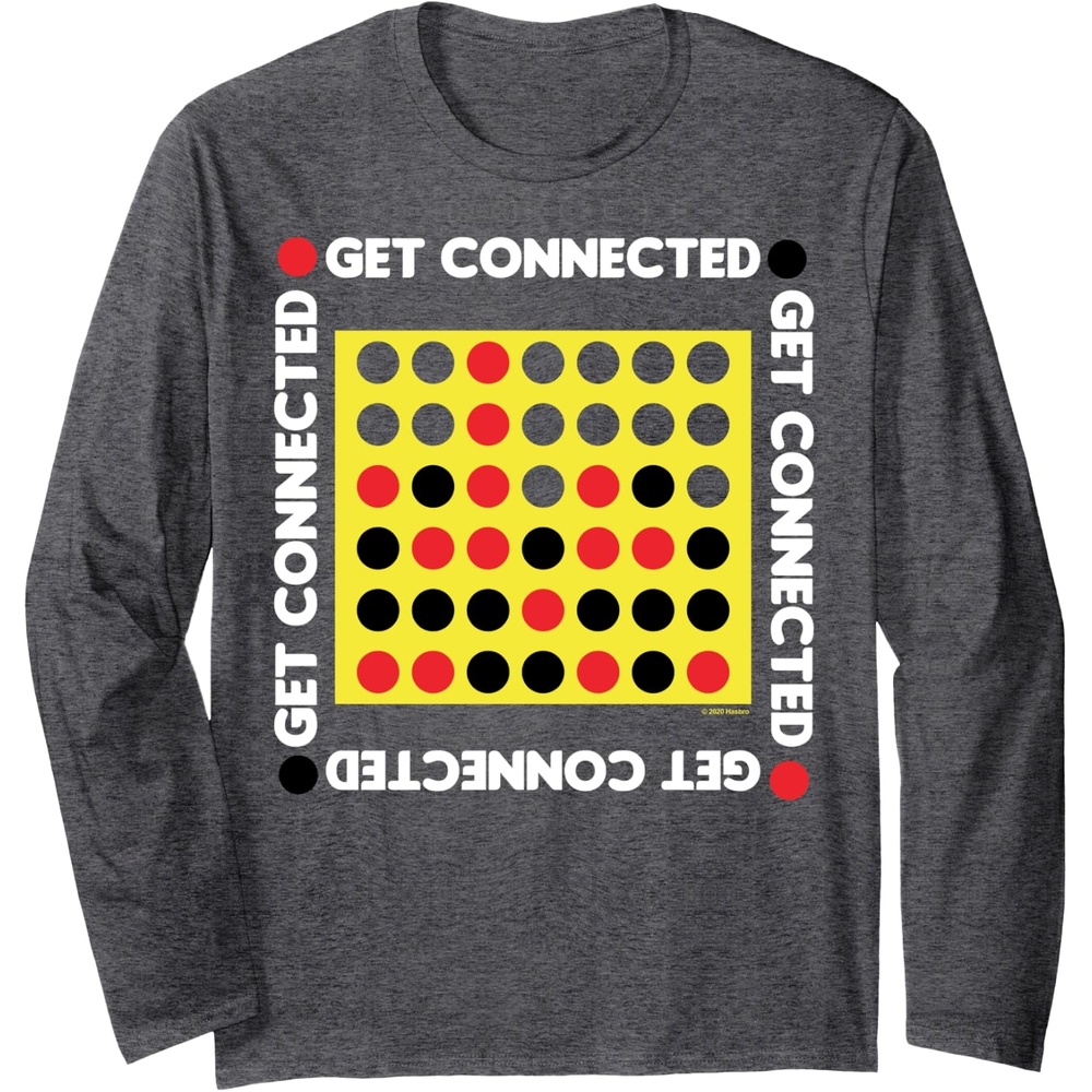 image:imageConnect Four Game Box Up Long Sleeve TShirtDark Heather Grey