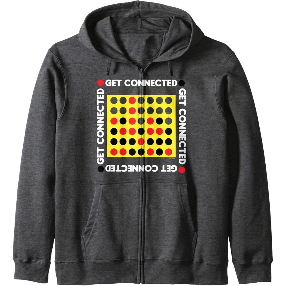 image:imageConnect Four Game Box Up Zip HoodieDark Heather Grey