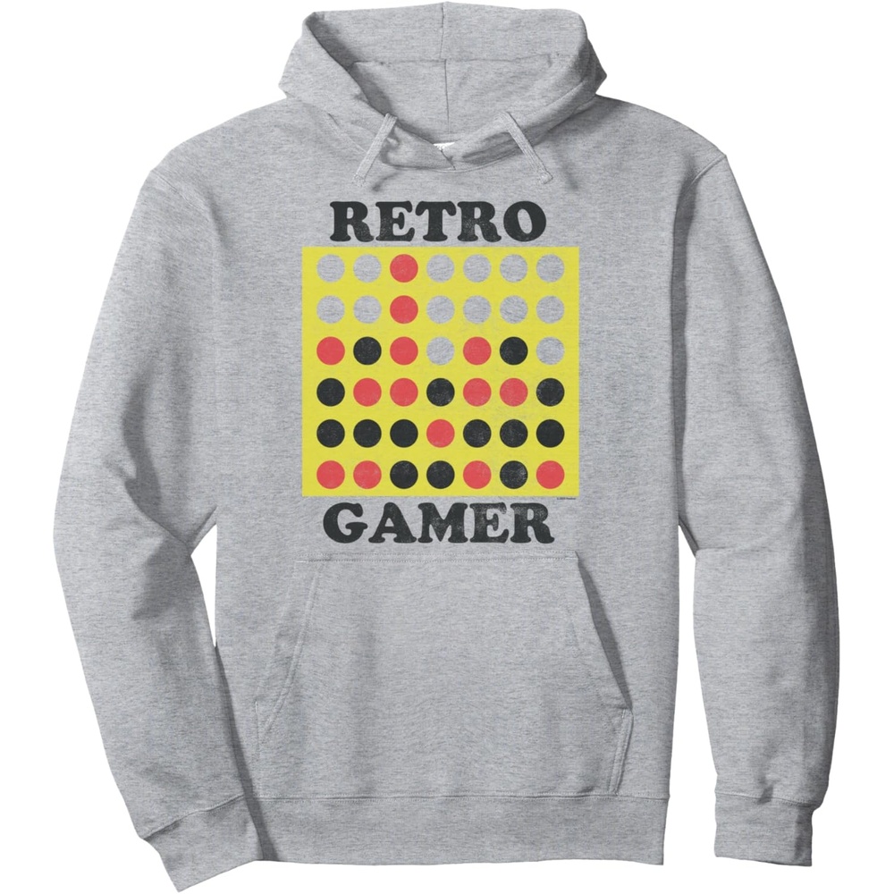 image:imageConnect Four Retro Gamer Board Pullover HoodieHeather Grey