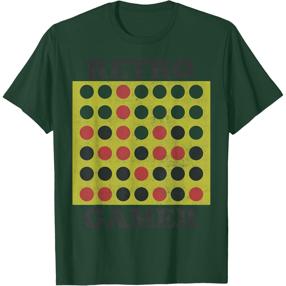 image:imageConnect Four Retro Gamer Board TShirtDark Green