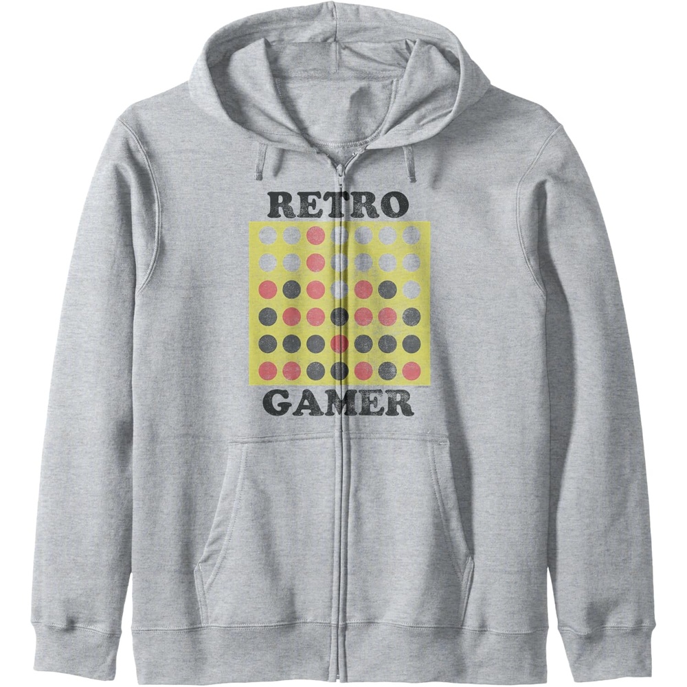 image:imageConnect Four Retro Gamer Board Zip HoodieHeather Grey