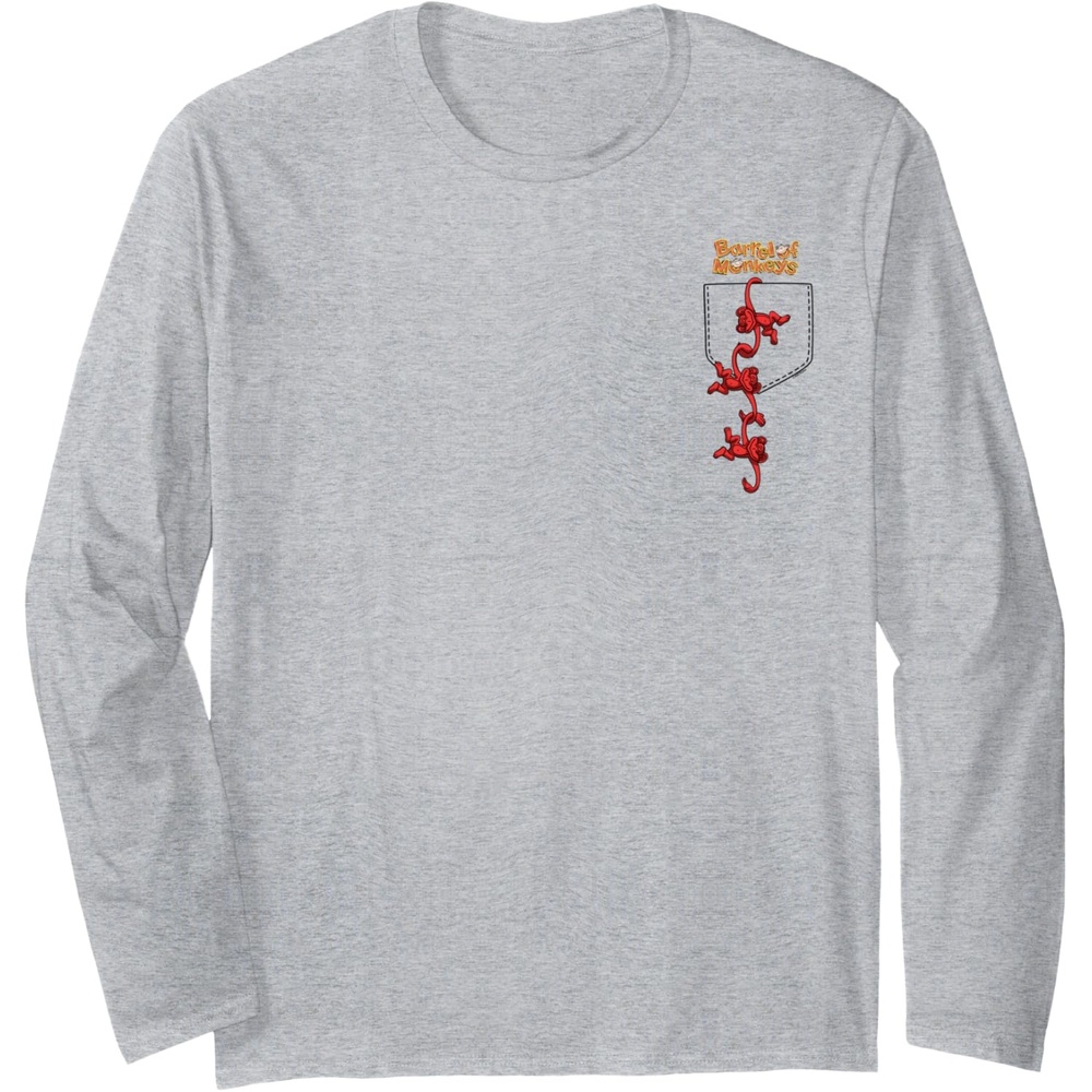 image:imageFaux Pocket Long Sleeve TShirtHeather Grey