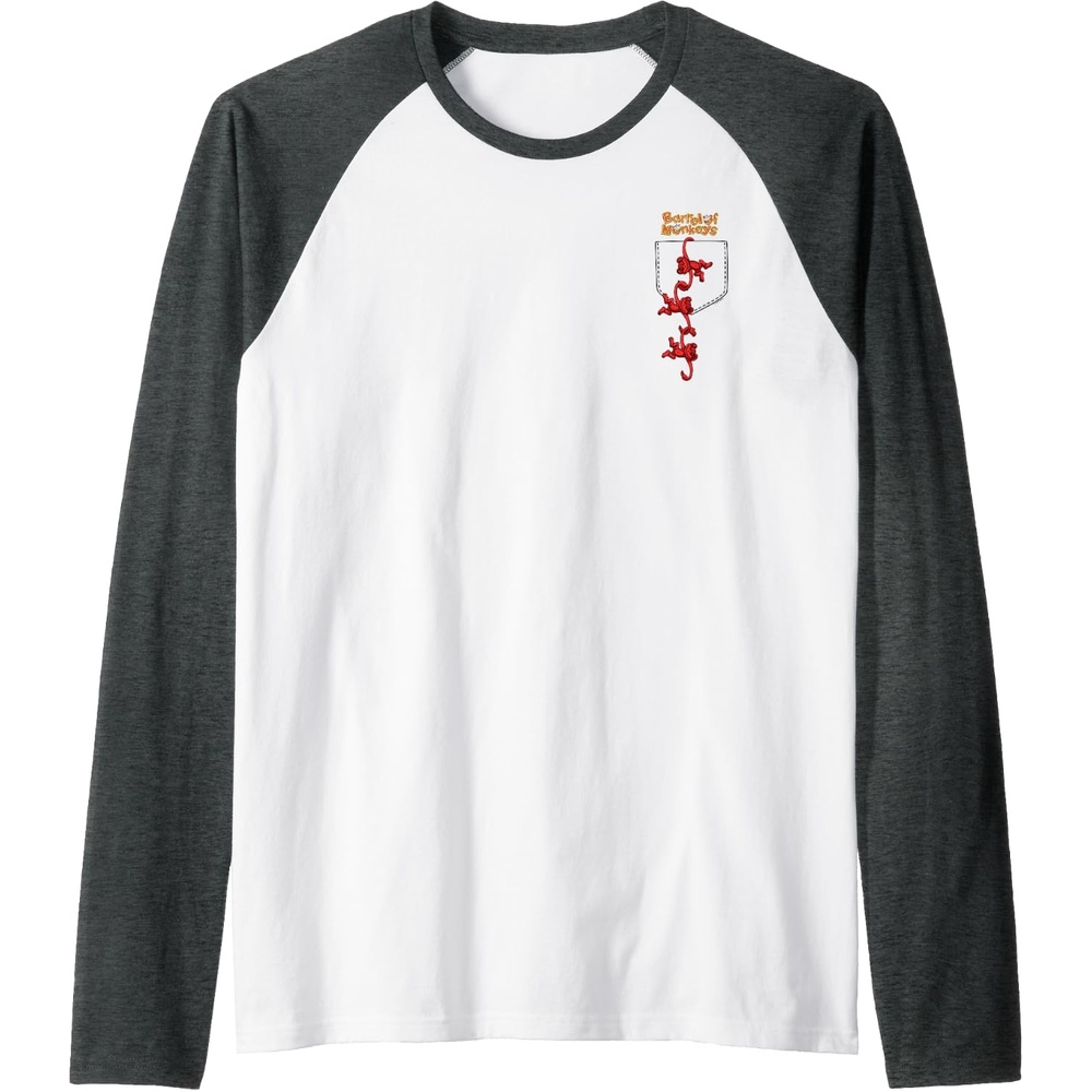 image:imageFaux Pocket Raglan Baseball TeeDark Heather GreyWhite