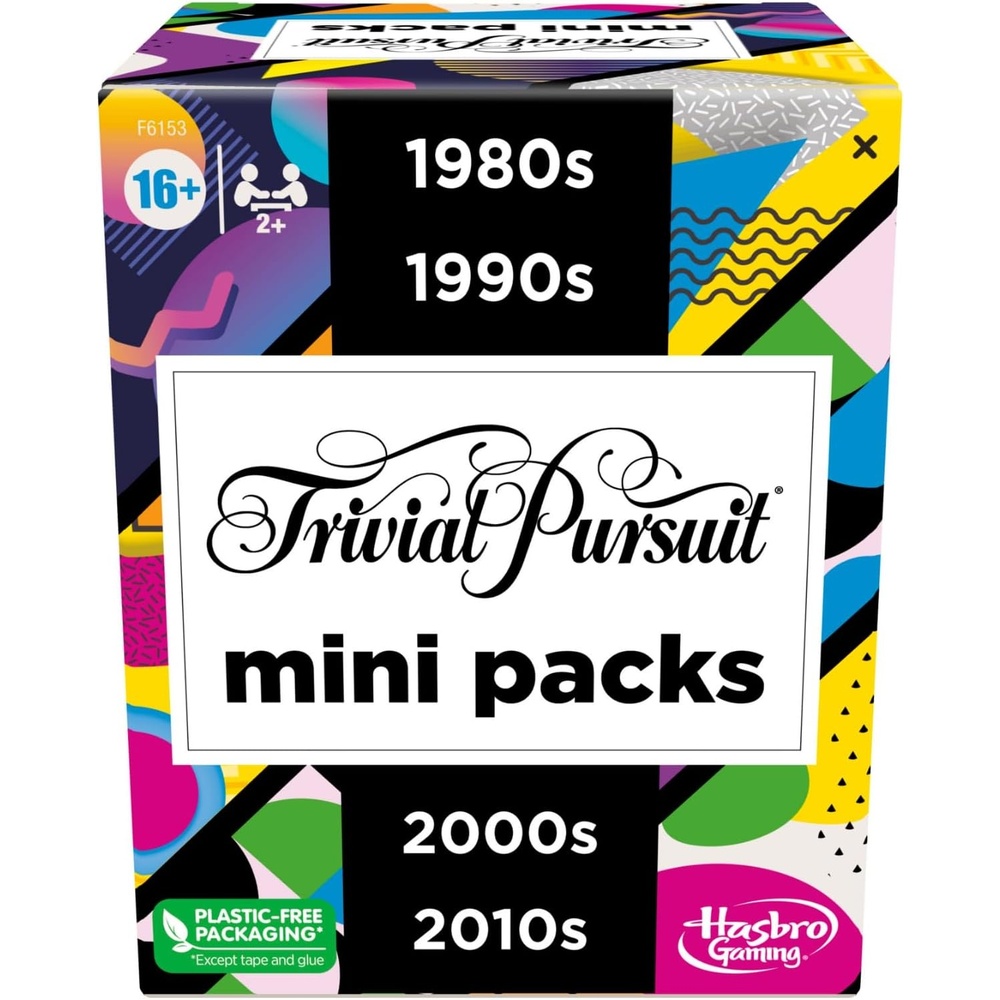 image:imageHasbro Games Trivial Pursuit Mini Packs Multipack Fun Trivia Questions for Adults and Teens Ages 16 Includes 4 Game Featuring 4 Decades