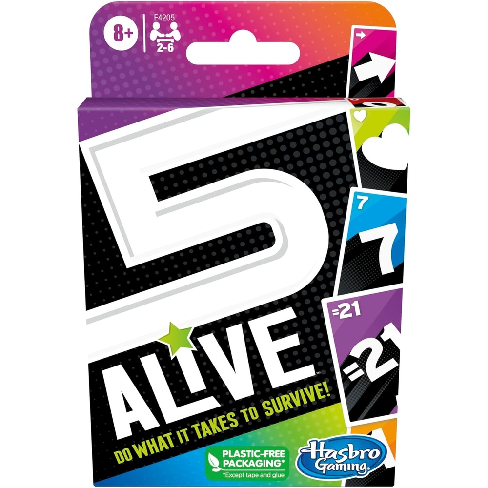 image:imageHasbro Gaming 5 Alive Card Game FastPaced Game for Kids and Families Easy to Learn 2 to 6 Players Fun Summer Activities Vacation Travel Essentials Ages 8362 inches x 562 inches x 01 inches