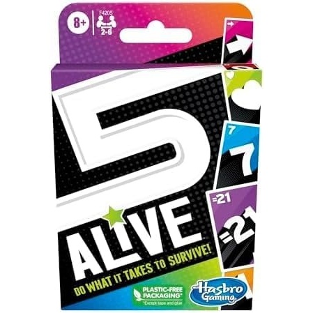 image:imageHasbro Gaming 5 Alive Card Game FastPaced Game for Kids and Families Easy to Learn 2 to 6 Players Fun Summer Activities Vacation Travel Essentials Ages 8362 inches x 562 inches x 01 inches Pack of 8
