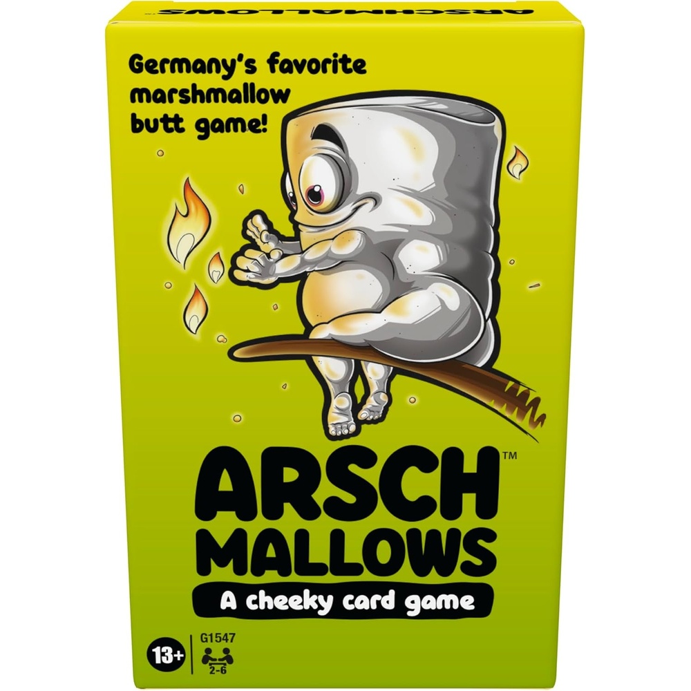 image:imageHasbro Gaming Arschmallows Game Marshmallow Butt Game Funny Party Card Games for Teens Adults and Families 2 to 6 Players Indoor Summer Activities Ages 13 Amazon Exclusive