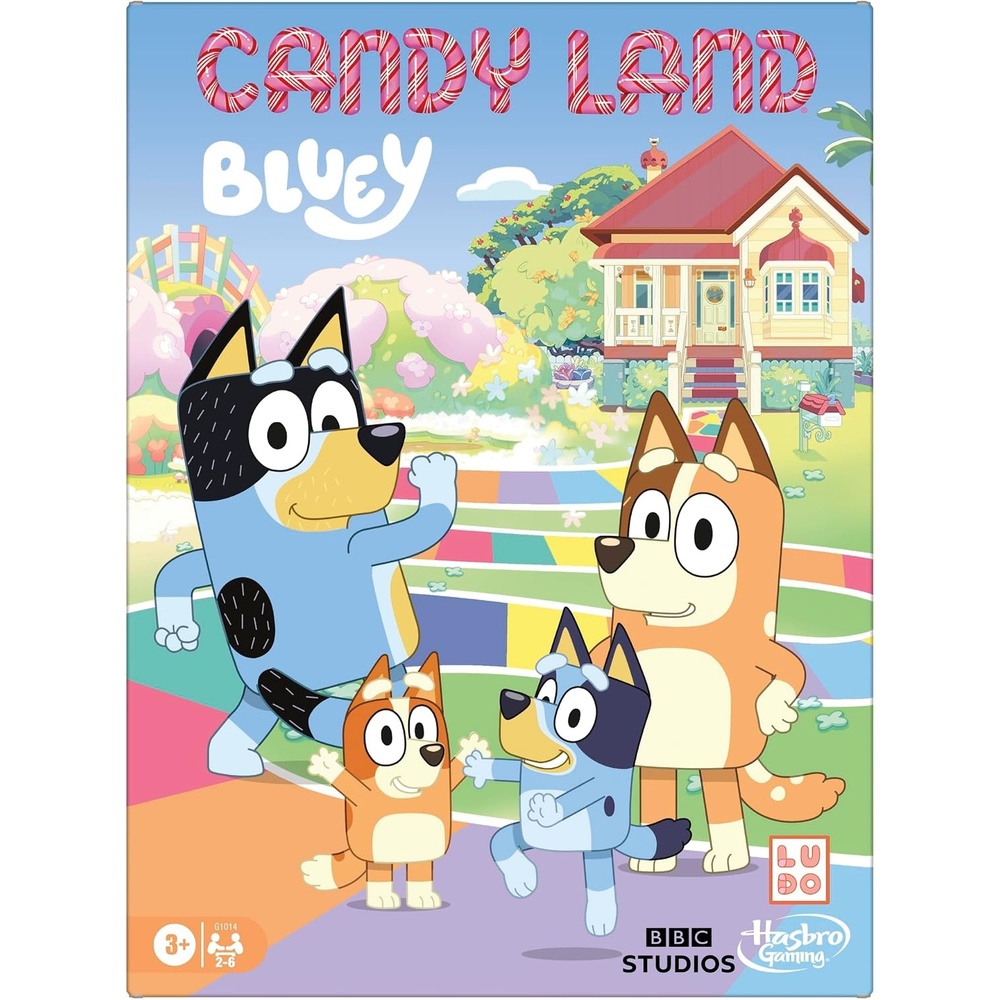 image:imageHasbro Gaming Candy Land Bluey Edition Board Game Ages 3 and Up 26 Players Play as Dad Mum Bluey Bingo Muffin or Socks Preschool Games Kids Gifts Amazon Exclusive