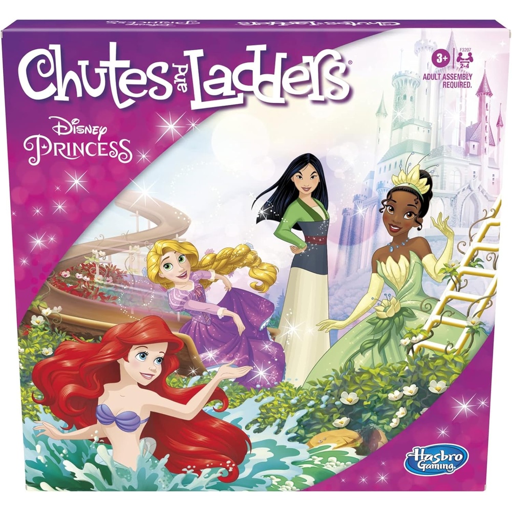 image:imageHasbro Gaming Chutes and Ladders Disney Princess Edition Board Game for Kids Ages 3 and Up Easter Gifts for Boys and Girls Preschool Game for 24 Players Amazon ExclusiveBoard Game