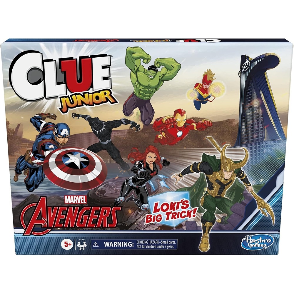 image:imageHasbro Gaming Clue Junior Marvel Avengers Edition Board Game for Kids Ages 5 Lokis Big Trick Classic Mystery for 26 Players Amazon Exclusive