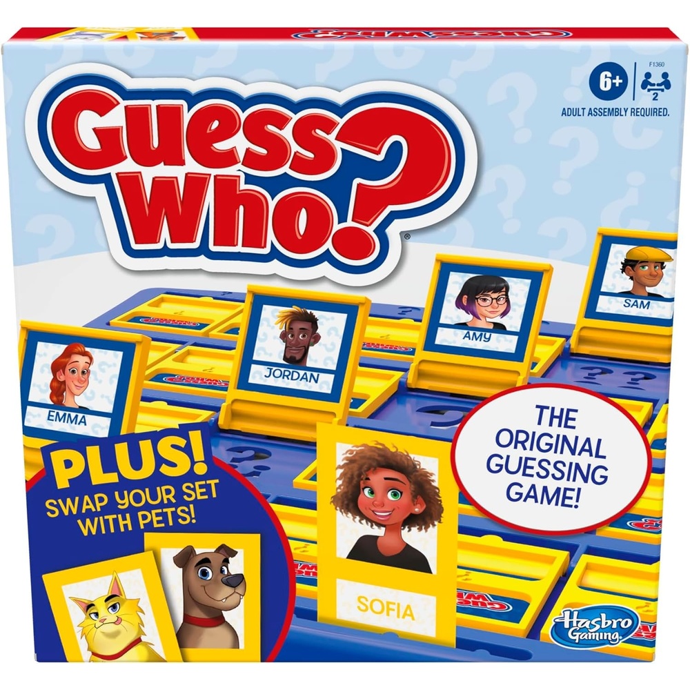 image:imageHasbro Gaming Guess Who Board Game with People and Pets Cards The Original Guessing Game for Kids Ages 6 and Up Easter Gifts for Boys and Girls Amazon Exclusive