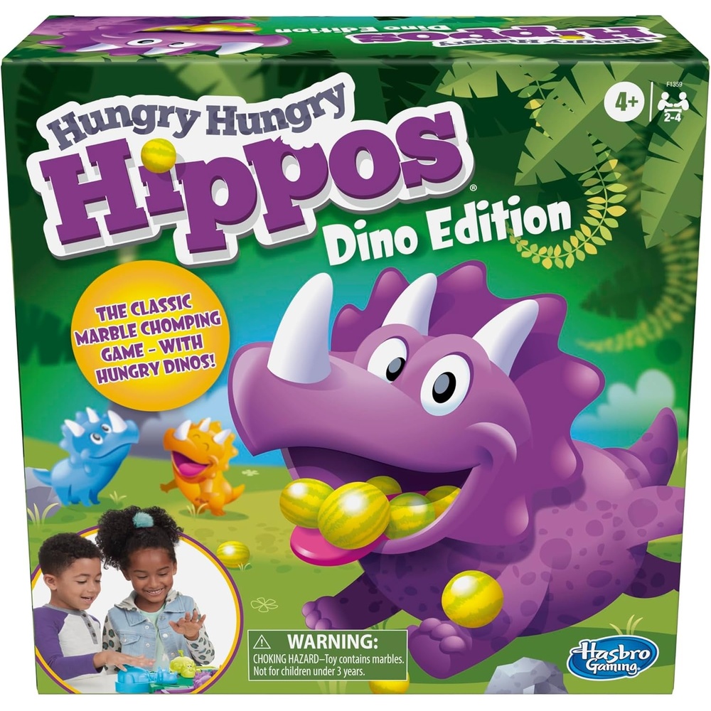 image:imageHasbro Gaming Hungry Hungry Hippos Dino Edition Board Game PreSchool Game for Ages 4 and Up for 2 to 4 Players Amazon Exclusive