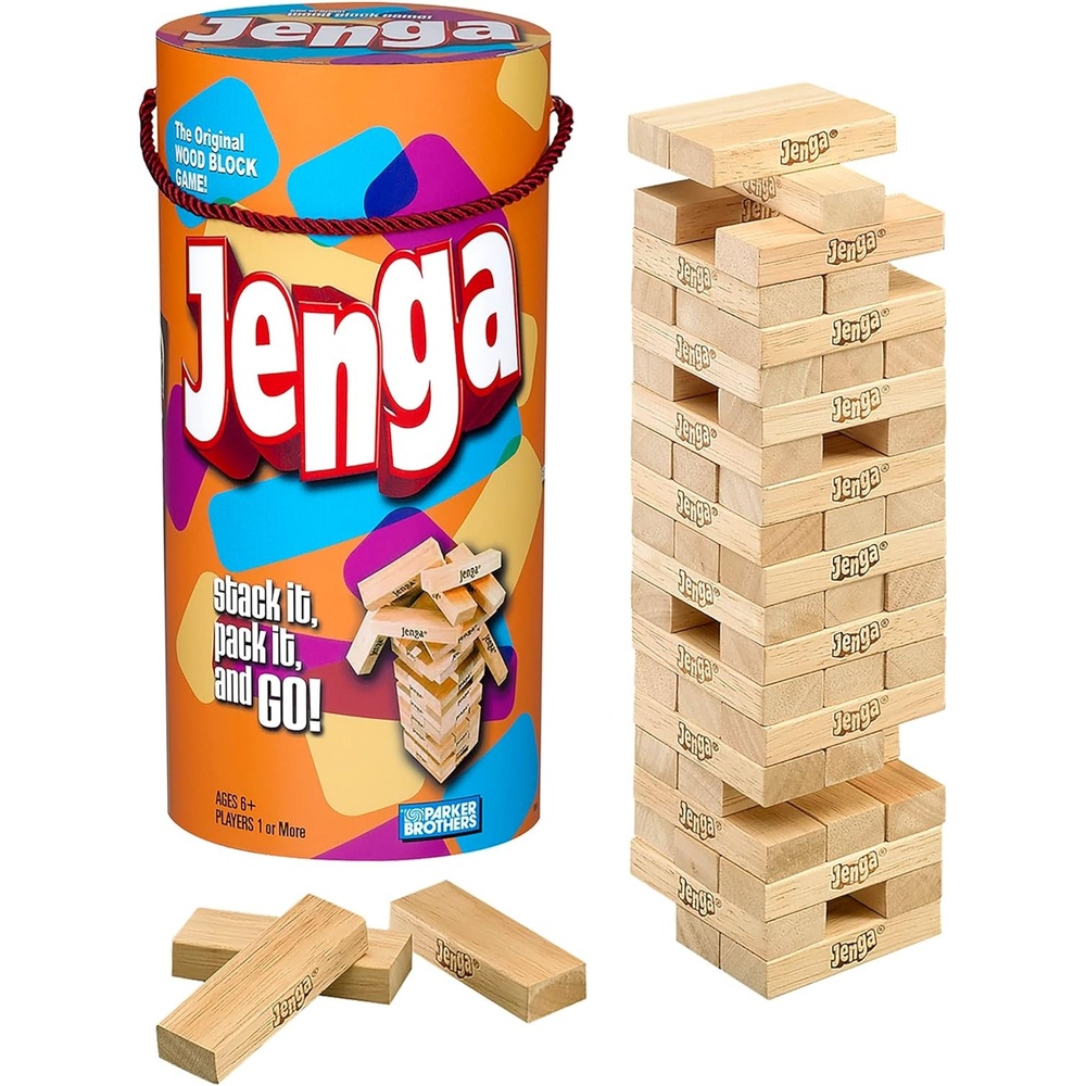 image:imageHasbro Gaming Jenga Wooden Blocks Stacking Tumbling Tower Game  Party Games for Kids amp Families  Stocking Stuffers  Ages 6 Amazon Exclusive315 X 453 X 1102