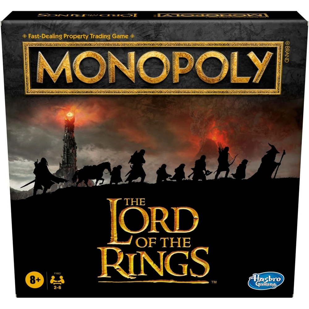 image:imageHasbro Gaming Monopoly The Lord of The Rings Edition Board Game Inspired by The Movie Trilogy Play as a Member of The Fellowship Ages 8 and Up Amazon ExclusiveThe Lord of the Rings
