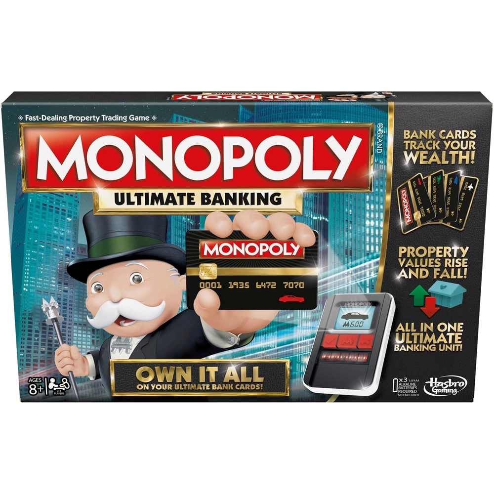 image:imageHasbro Gaming Monopoly Ultimate Banking Edition Board Game for Families and Kids Ages 8 and Up Electronic Banking Unit Amazon Exclusiveexclusive