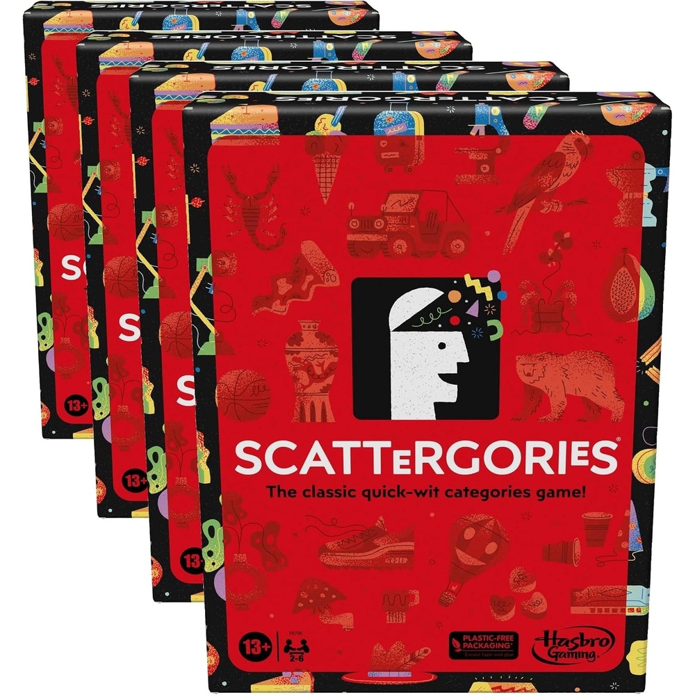 image:imageHasbro Gaming Scattergories Classic Game Party Game for Adults and Teens Ages 13 and up Board Game for 2 PlayersTall Pack of 4