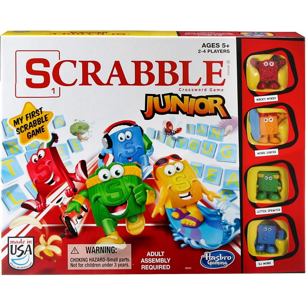 image:imageHasbro Gaming Scrabble Junior Board Game  24 Players  Family Educational Word Games for Kids  Back to School Gifts for Classroom  Ages 5
