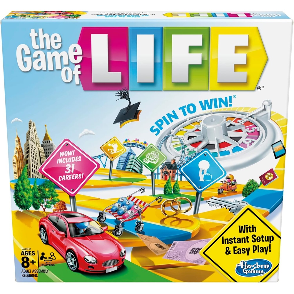 image:imageHasbro Gaming The Game of Life Board Game Family Games for Kids Ages 8 Includes 31 Careers Family Board Games for 24 Players Amazon ExclusiveFFP