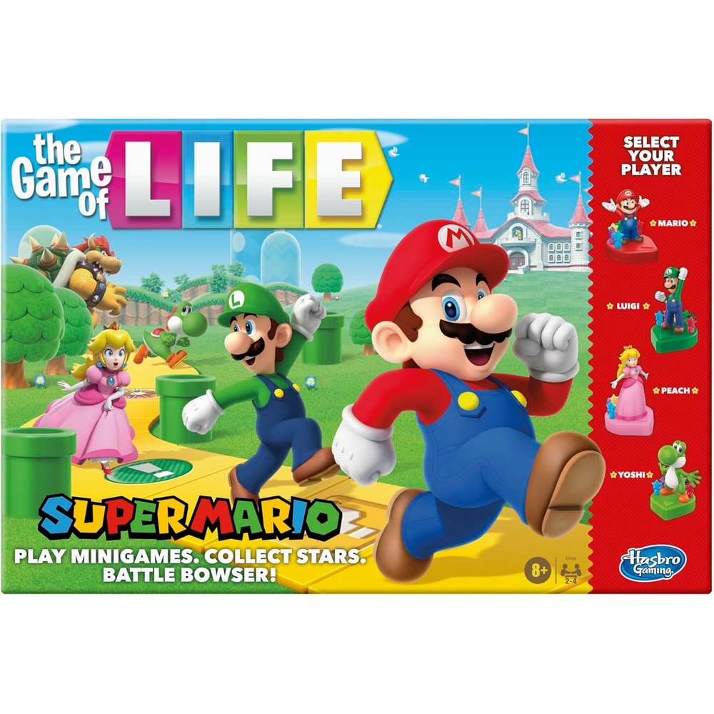 image:imageHasbro Gaming The Game of Life Super Mario Edition Board Game for Kids Ages 8 and Up Play Minigames Collect Stars Battle Bowser