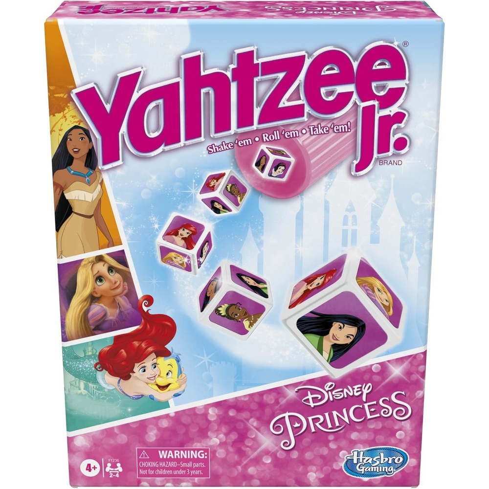 image:imageHasbro Gaming Yahtzee Jr Disney Princess Edition Board Game for Kids Ages 4 and Up for 24 Players Counting and Matching Game for Preschoolers Amazon ExclusiveDisney Princess