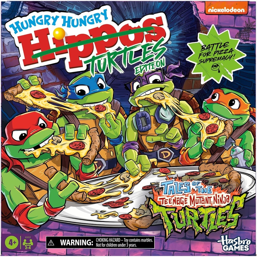 image:imageHungry Hungry Hippos Teenage Mutant Ninja Turtles Edition Game Ages 4 and Up 2 to 4 Players Kids Board Games Gifts for Preschoolers Easter Gifts for Boys and Girls Amazon Exclusive