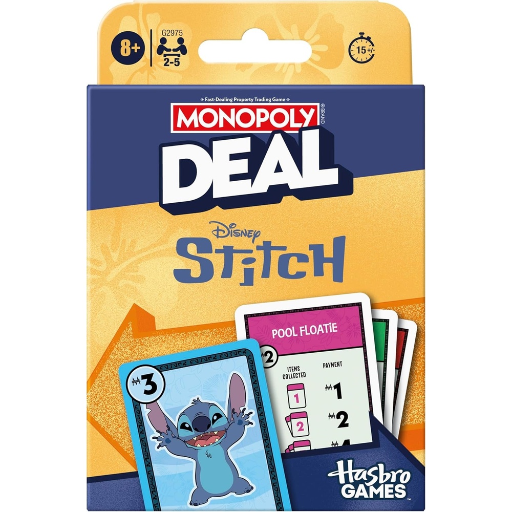 image:imageMonopoly Deal Disney Stitch Edition Card Game Based on Disneys Lilo amp Stitch Officially Licensed Disney Kids Games Ages 8 25 Players