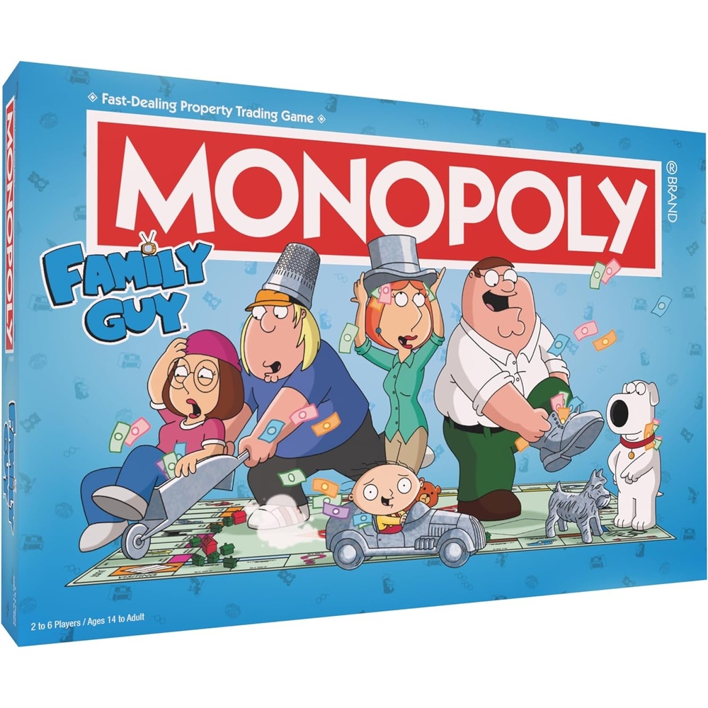 image:imageMonopoly Family Guy Board Game Featuring Banana Brian Giant Chicken Rupert and More Buy Sell Trade Quahogs Locations from McBurgertown to Wild West Ranch Officially Licensed Family Guy Game