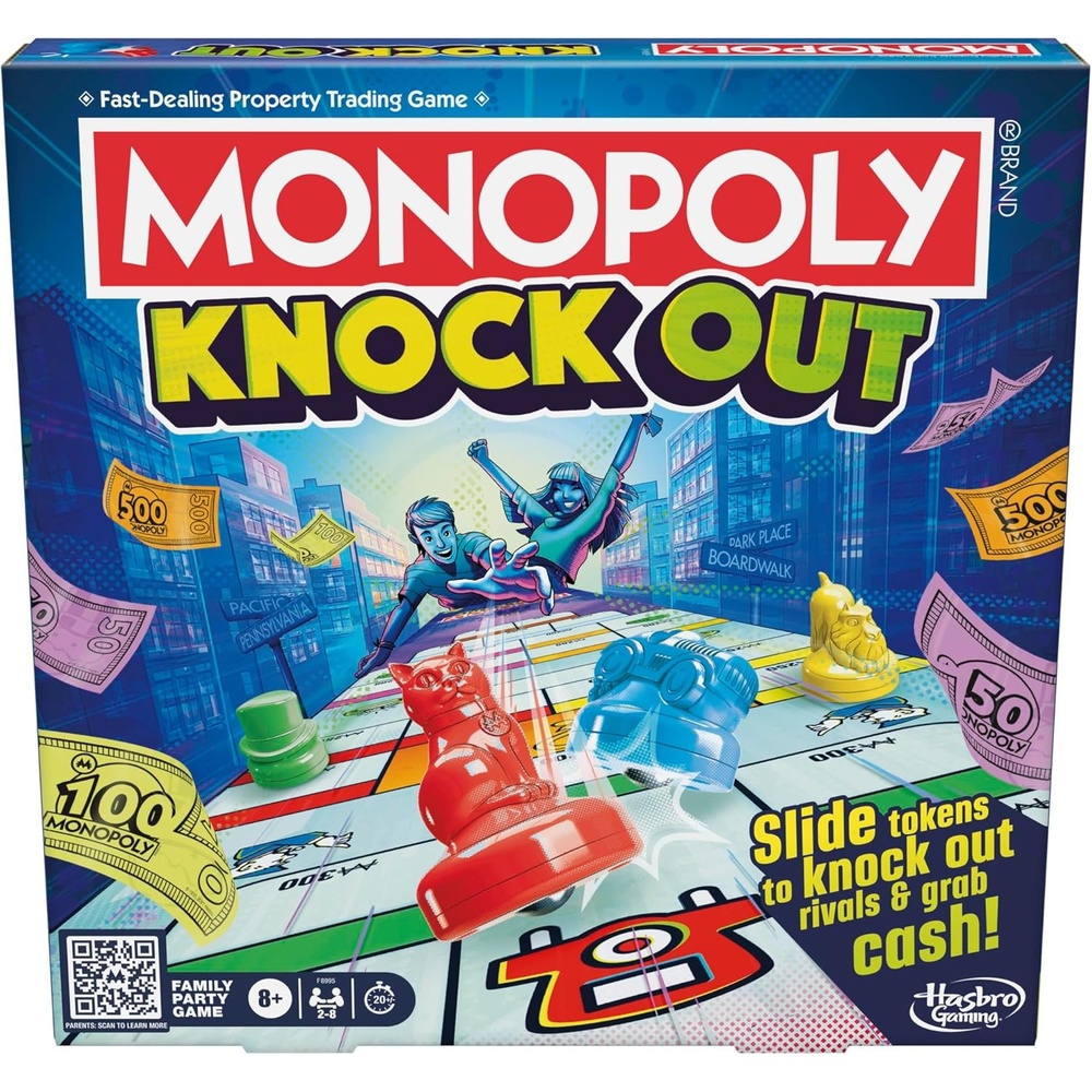 image:imageMonopoly Knockout Board Game  28 Players  20 Mins Average  QuickPlaying Family Games for Kids Teens and Adults  Ages 8