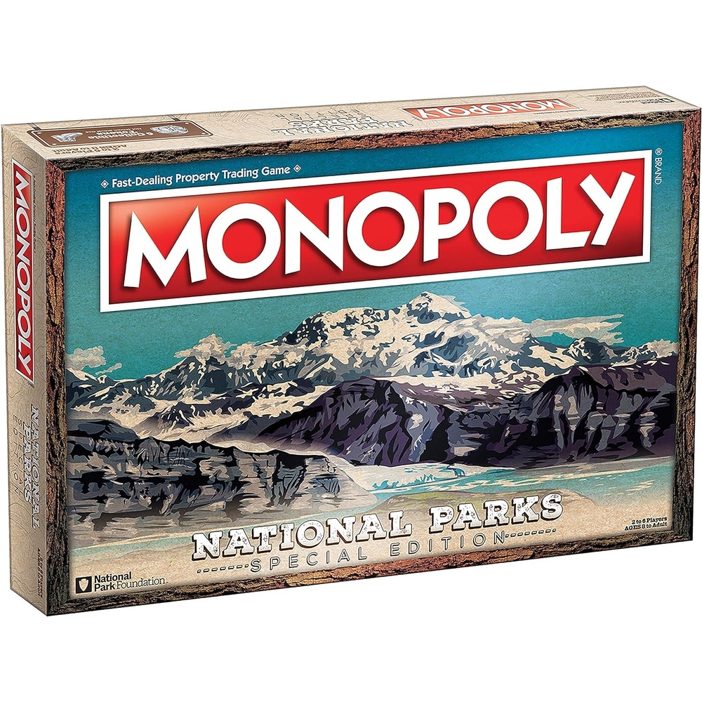 image:imageMonopoly National Parks 2020 Edition  Featuring Over 60 National Parks from Across The United States  Iconic Locations Such as Yellowstone Yosemite Grand Canyon and More  Licensed Monopoly Game  lawngameequipment
