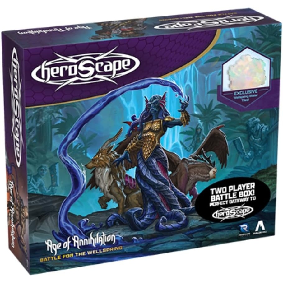 image:imageRenegade Game Studios Heroscape Age of Annihilation Battle for the Wellspring 2Player Strategy Board Game Starter Set with 6 Unpainted Miniatures