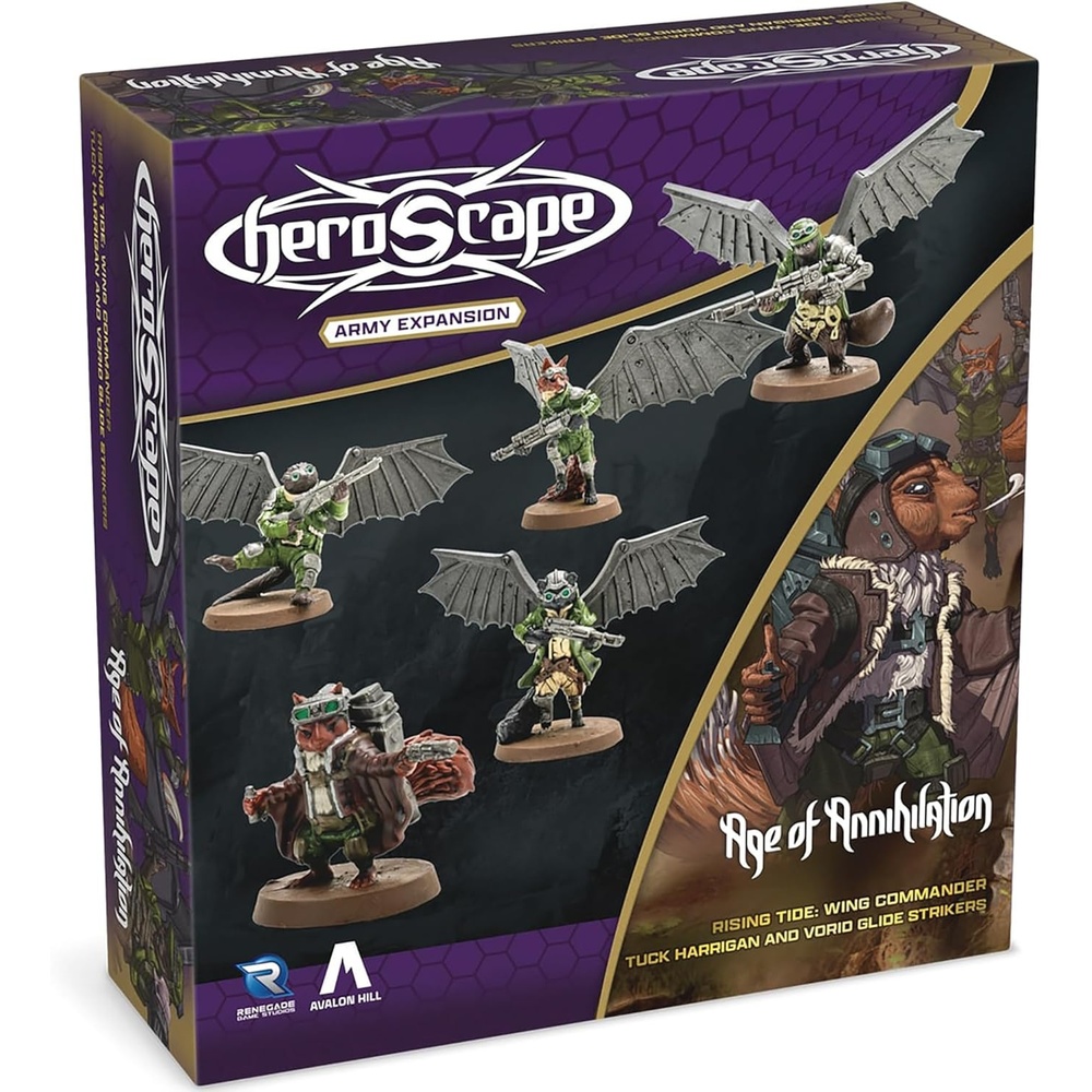 image:imageRenegade Game Studios Heroscape Age of Annihilation Wing Commander Tuck Harrigan amp Vorid Glidestrikers Army Expansion Board Game Miniatures