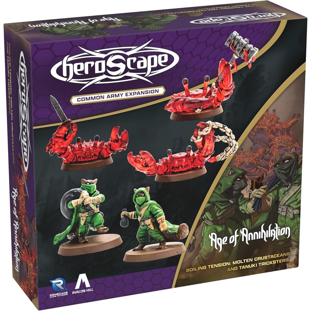 image:imageRenegade Game Studios Heroscape Molten Crustaceans amp Tanuki Tricksters Army Expansion 5 Miniatures amp 2 Cards