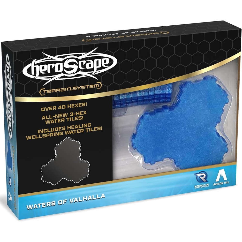 image:imageRenegade Game Studios Heroscape Waters of Valhalla Terrain Expansion 40 Water Hexes amp Healing Wellspring Tiles for Custom Battlefield Design