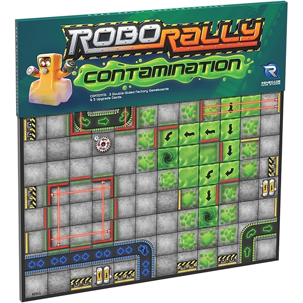 image:imageRenegade Game Studios Robo Rally Board Game Expansion Contamination with Trap Doors amp Chop Shops 26 Players