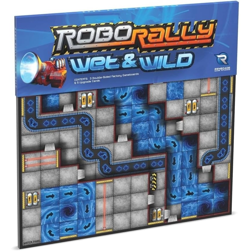 image:imageRenegade Game Studios Robo Rally Expansion Wet amp Wild Strategy Game for Family Board Game Night