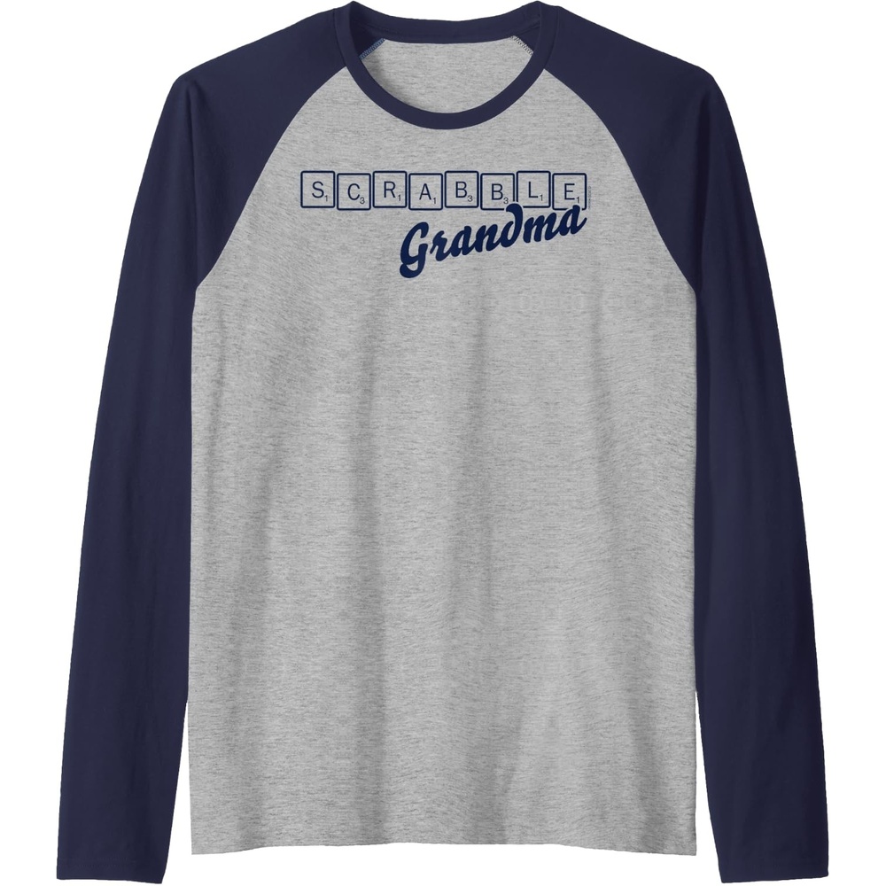 image:imageScrabble Grandma Tiles Raglan Baseball TeeNavy BlueAthletic Heather
