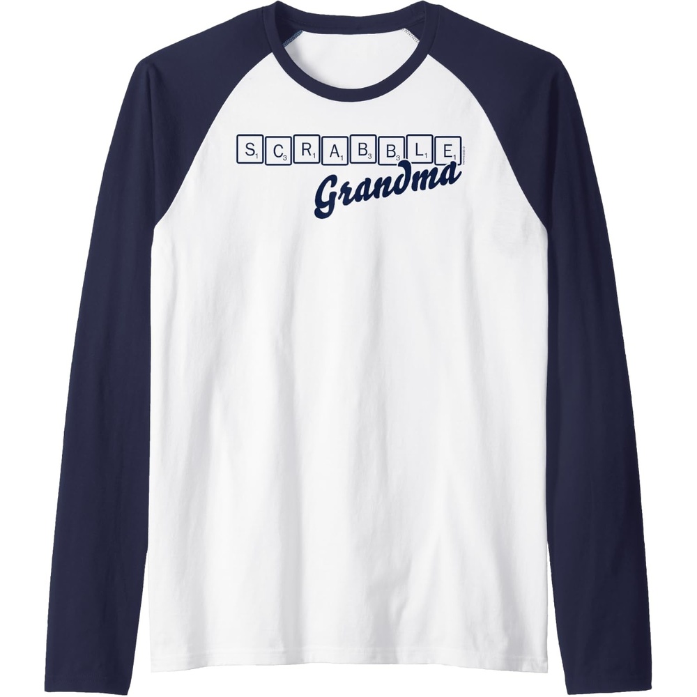 image:imageScrabble Grandma Tiles Raglan Baseball TeeNavy BlueWhite