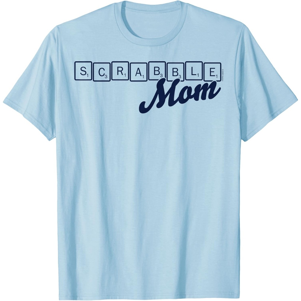 image:imageScrabble Mothers Day Mom Tiles Logo TShirtBaby Blue