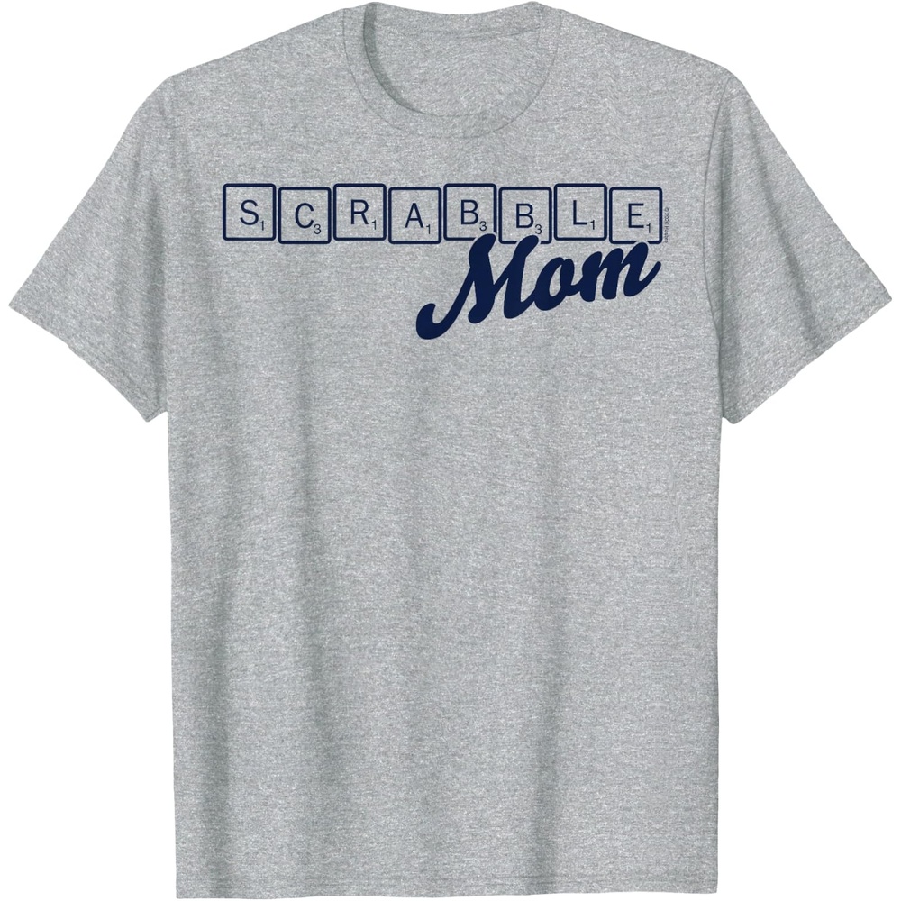 image:imageScrabble Mothers Day Mom Tiles Logo TShirtHeather Grey