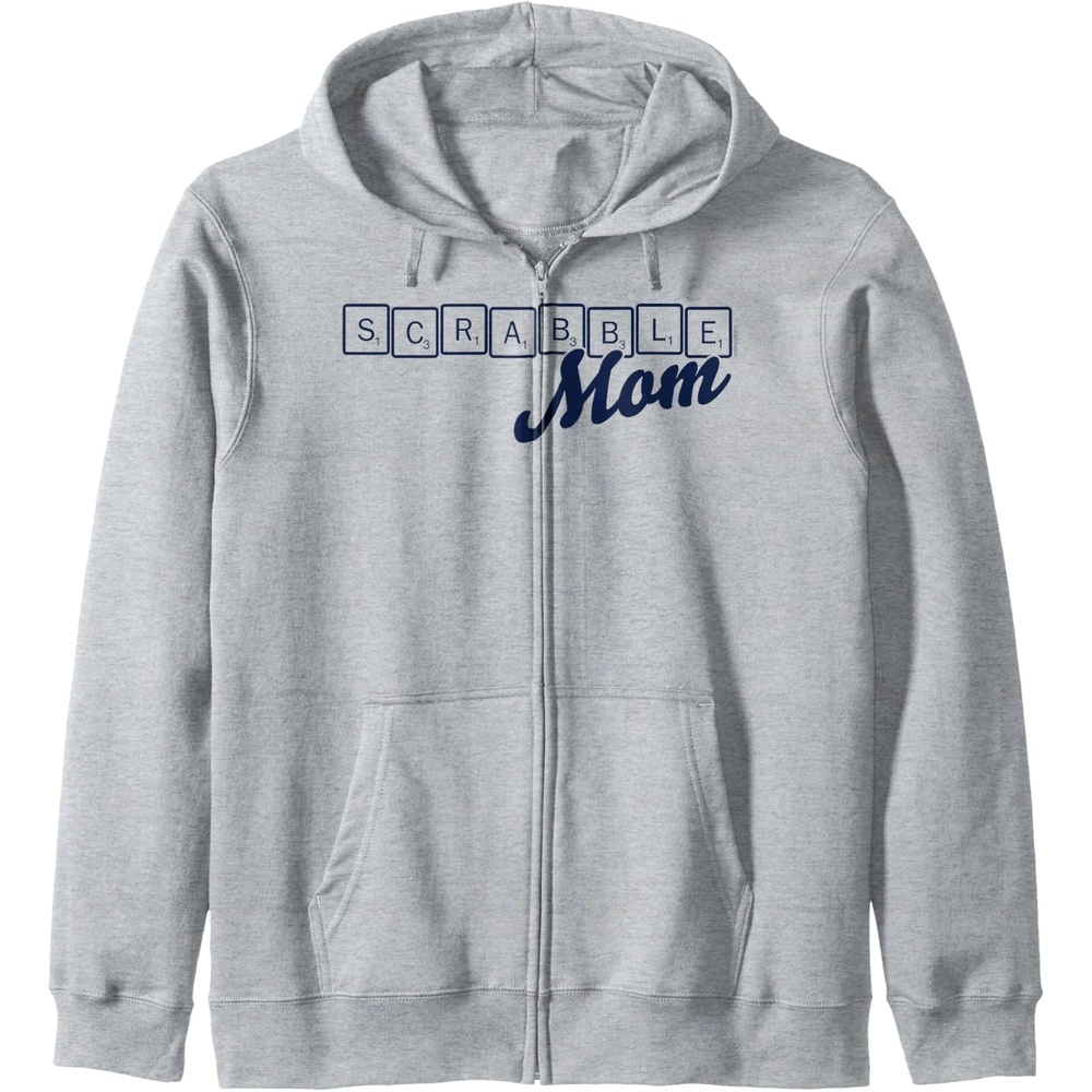 image:imageScrabble Mothers Day Mom Tiles Logo Zip HoodieHeather Grey