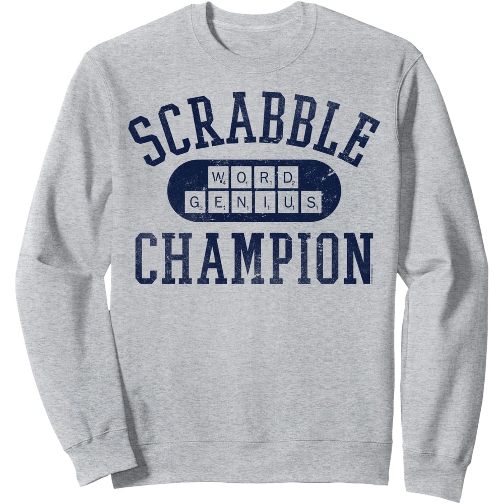 image:imageScrabble Word Genius Scrabble Champion SweatshirtHeather Grey