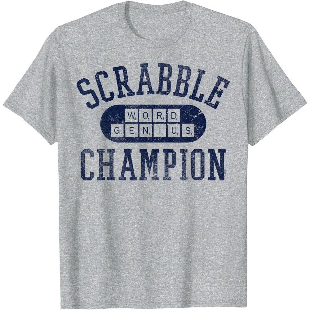 image:imageScrabble Word Genius Scrabble Champion TShirtHeather Grey