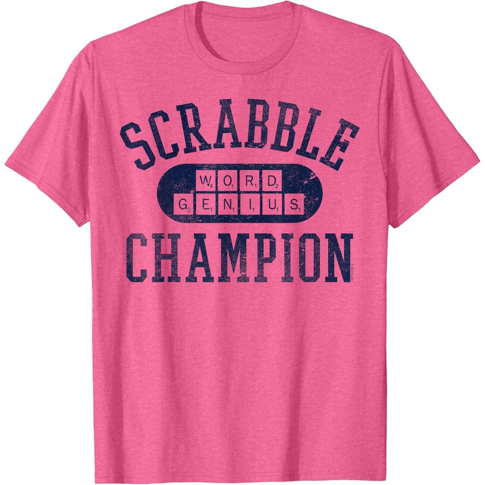 image:imageScrabble Word Genius Scrabble Champion TShirtPink Heather