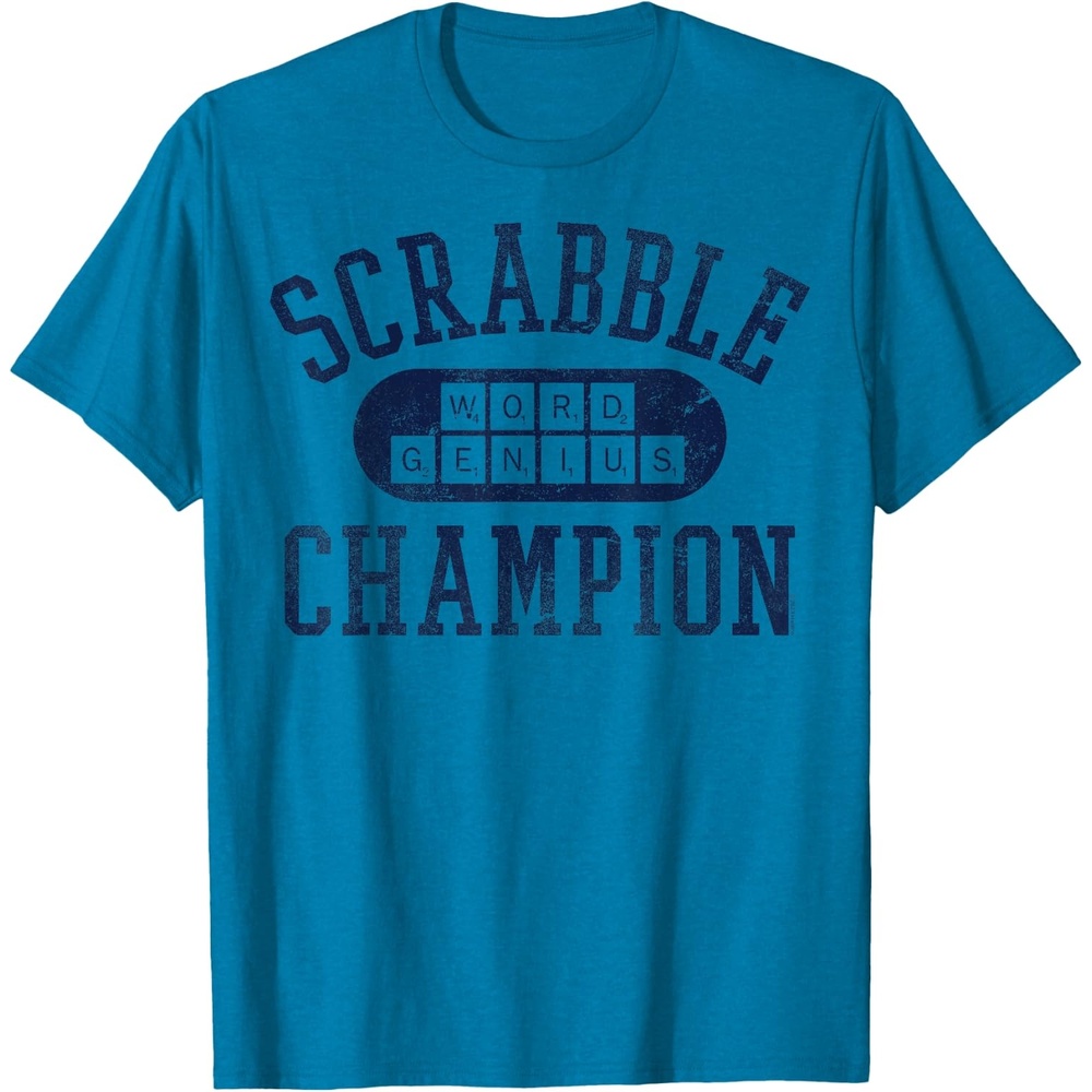 image:imageScrabble Word Genius Scrabble Champion TShirtSapphire Blue